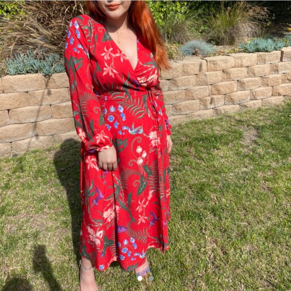 Gorgeous Red, Floral H&M brand dress